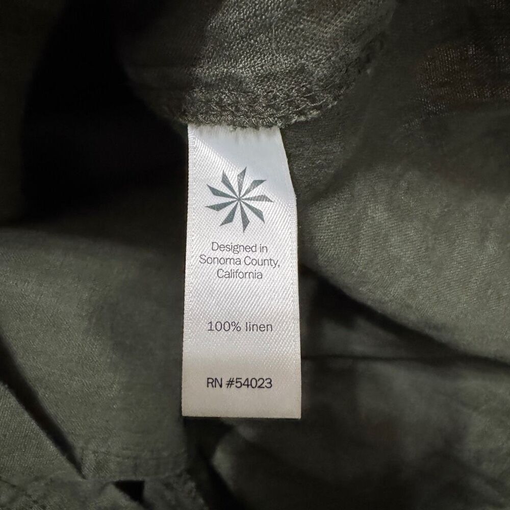 Athleta Wanderbout Olive Green Linen Utility Vest Size Large - Picture 8 of 8